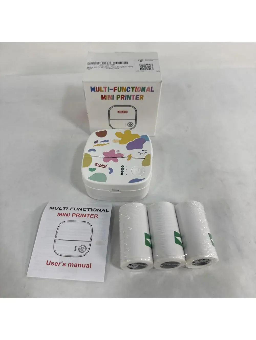 XenGro Mini Portable Sticker Printer, Mini Thermal Printer 3 Rolls + Starter B3